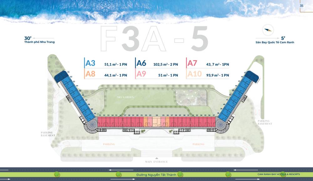 Mặt bằng căn hộ Condotel Cam Ranh Bay Tầng 4