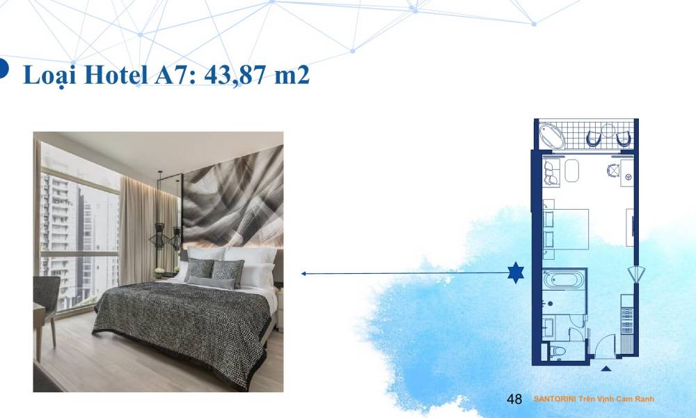 Mặt bằng Loại A7 căn hộ Condotel Cam Ranh Bay