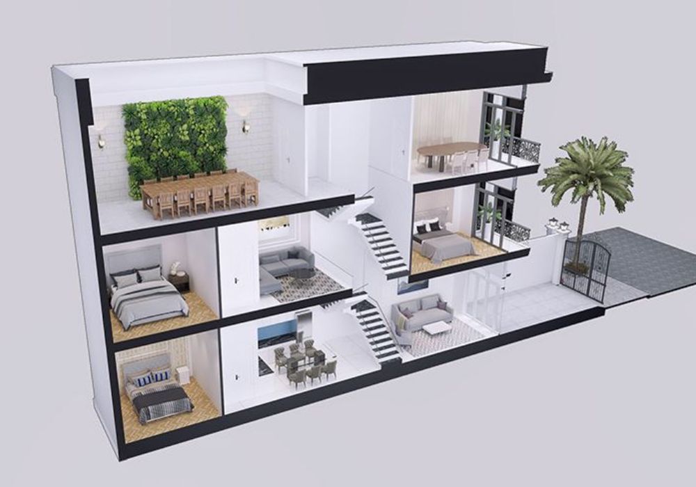 Thiết kế mặt bằng nhà phố Louis Resident Dĩ An Bình Dương