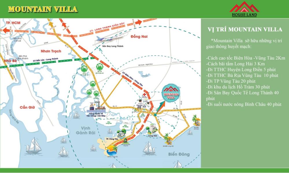 Vị trí dự án đất nền biệt thự Mountain Villa Bà Rịa