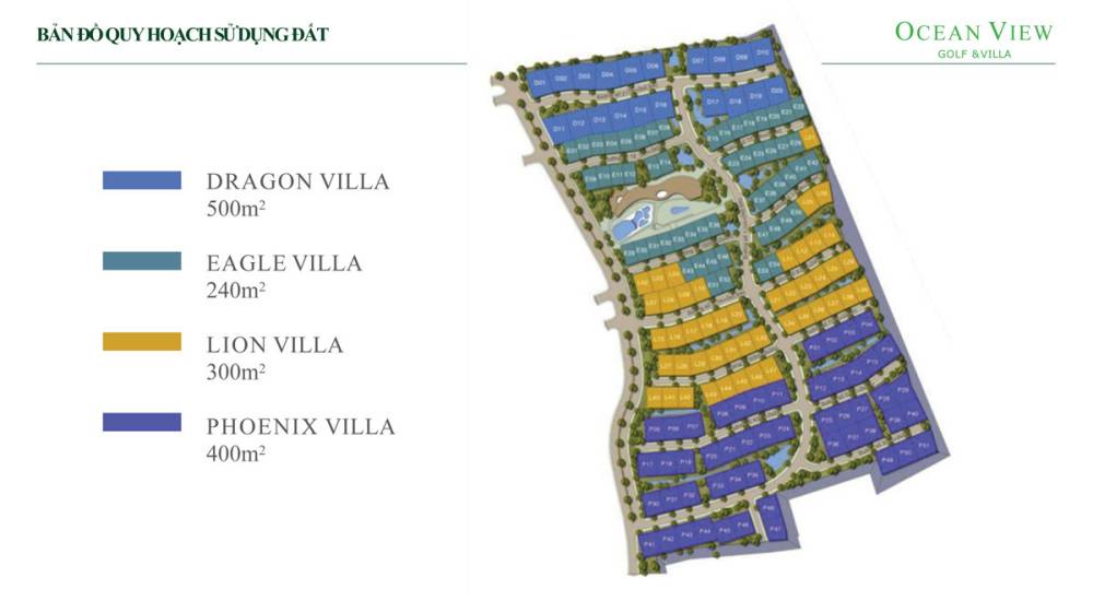 Mặt bằng biệt thự Ocean View Golf & Villas