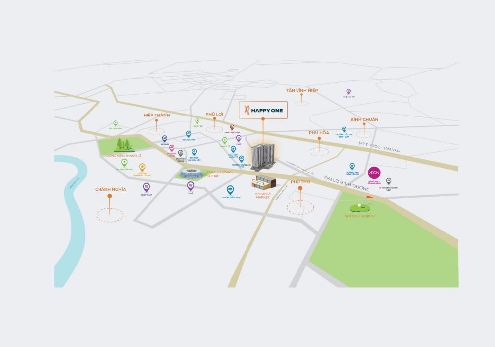 Vị trí dự án Căn hộ Happy One Thủ Đức