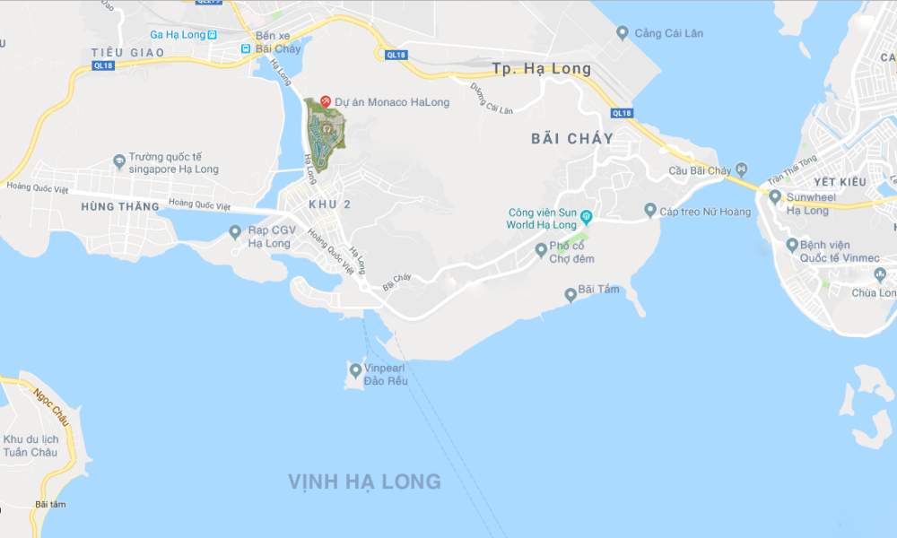 Vị trí dự án Monaco Hạ Long