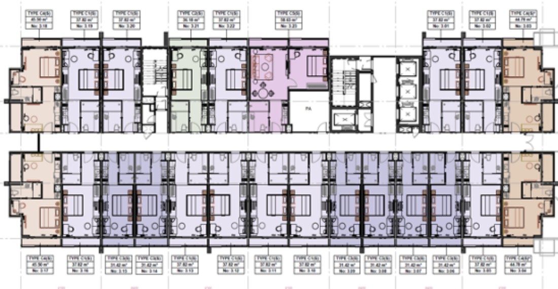Mặt bằng Tầng 3 Căn hộ du lịch​​​​​​​ THE JUNGLE