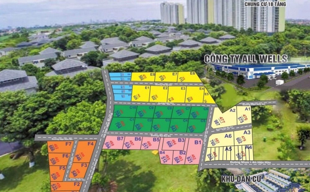 Mặt bằng phân lô dự án đất nền Tóc Tiên Town 1 