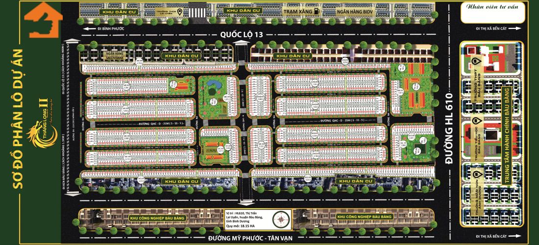 Mặt bằng phân lô dự án Thăng Long Central City Bàu Bàng