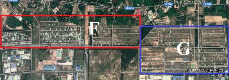 Mặt bằng tổng thể khu G F của khu đô thị công nghiệp Mỹ Phước 3