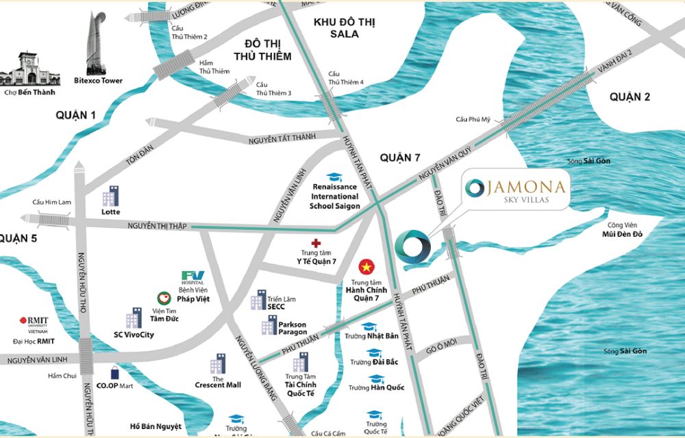 Vị trí dự án căn hộ Panomax River Villa Quận 7