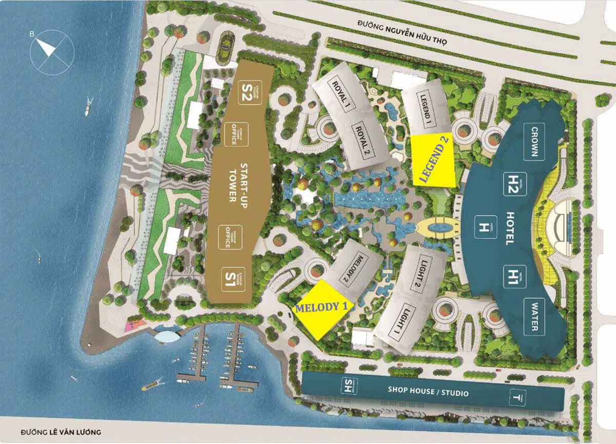 Mặt Bằng tổng thể dự án Grand Sentosa Nhà Bè