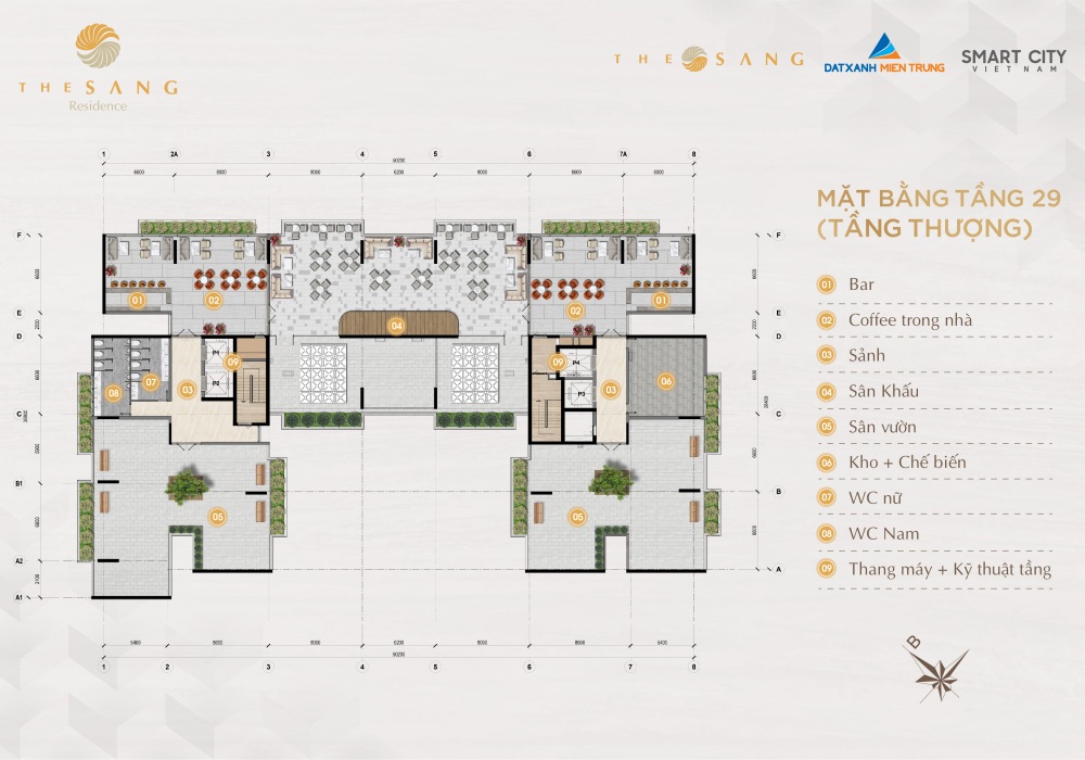 Thiết kế mặt bằng tầng sân thượng