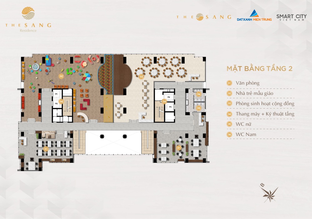 Thiết kế mặt bằng tầng 2