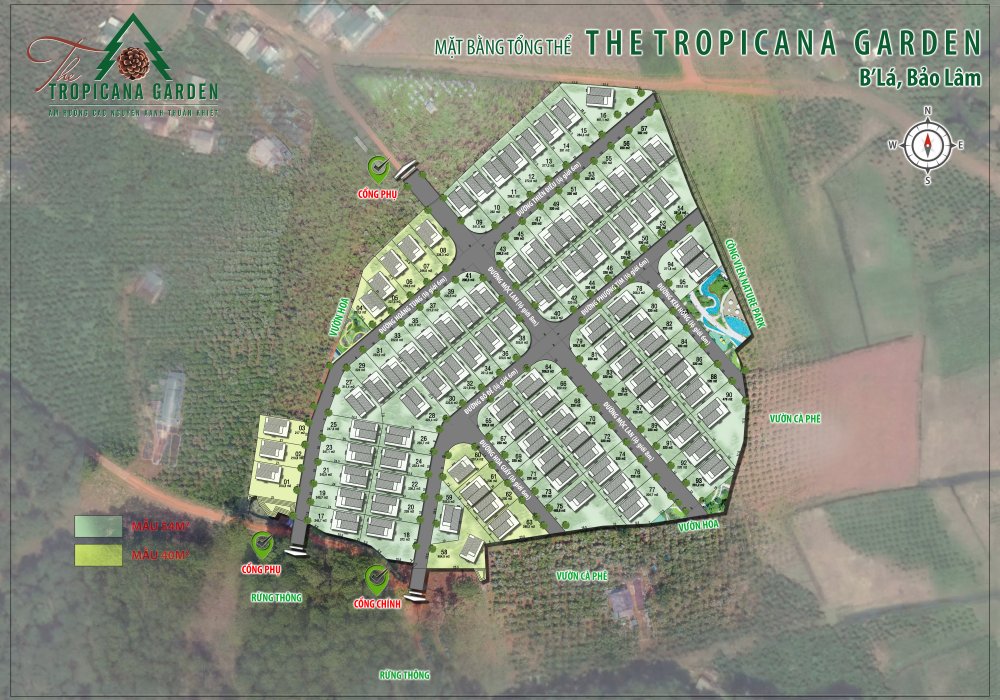 Mặt bằng dự án Làng sinh thái The Tropicana Garden tại Lâm Đồng