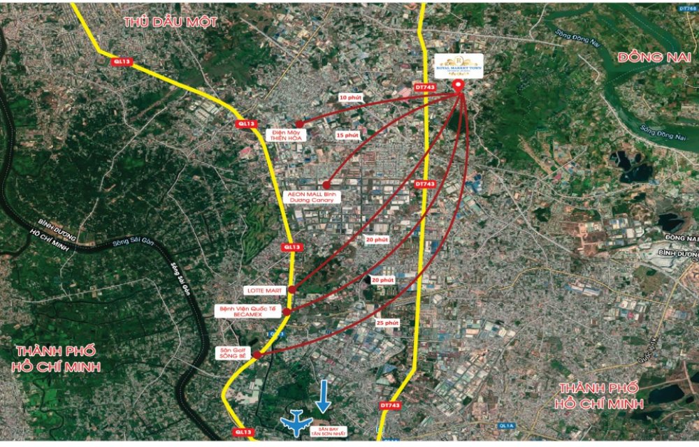 Khả năng kết nối dự án Royal Market Town Thuận An Bình Dương 