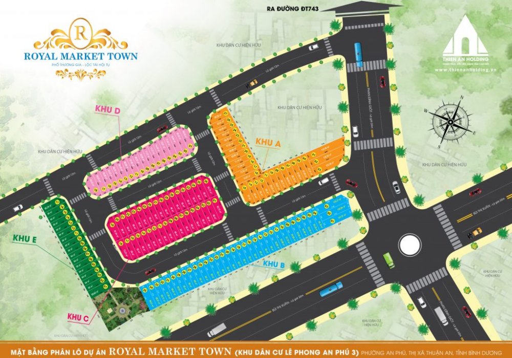 Sơ đồ phân lô dự án Royal Market Town Bình Dương