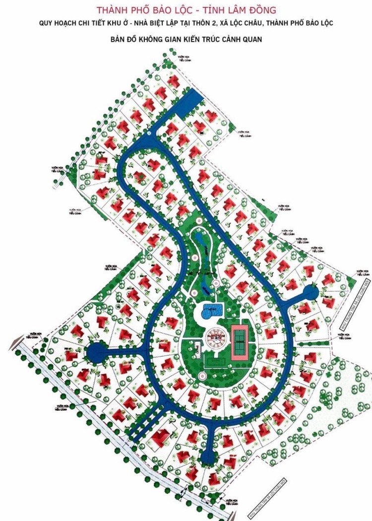 Mặt bằng phân lô dự án biệt thự Evergreen Project Bảo Lộc