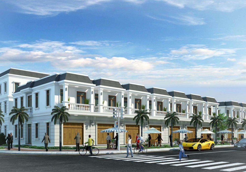 Phối cảnh 1 trệt 1 lầu dự án nhà phố Champaca Garden