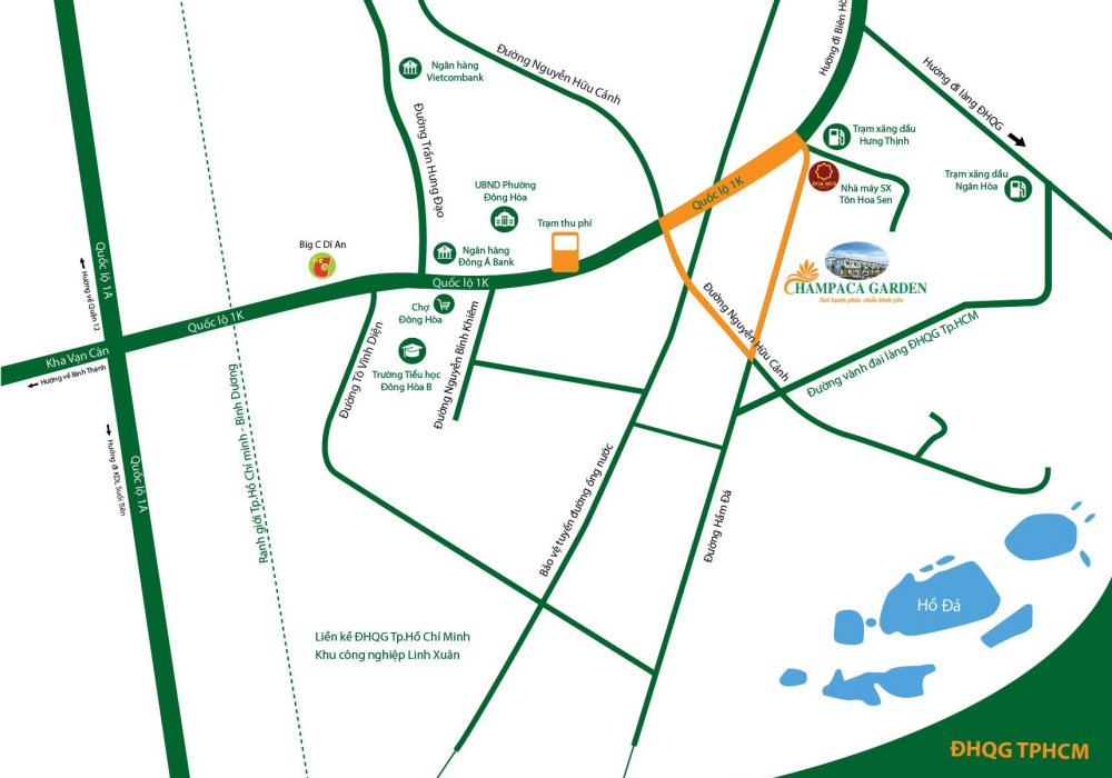 Vị trí dự án nhà phố Champaca Garden
