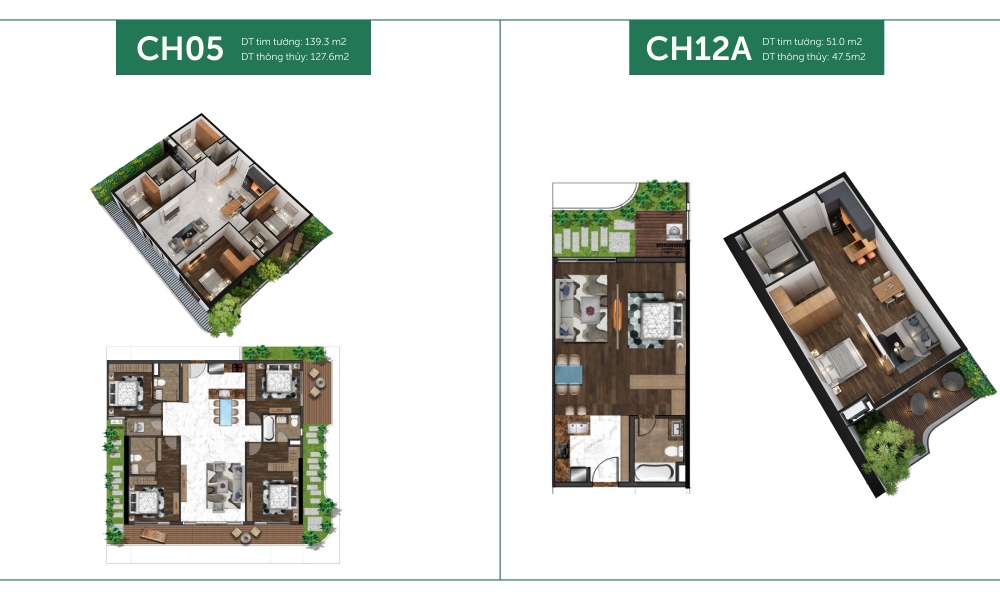 Thiết kế CH05 và CH 12 tại dự án căn hộ Sunshine Horizon Quận 4