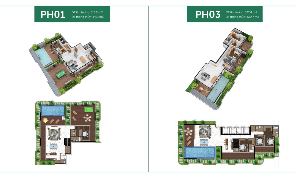Thiết kế PH05 và PH03 tại dự án căn hộ Sunshine Horizon Quận 4