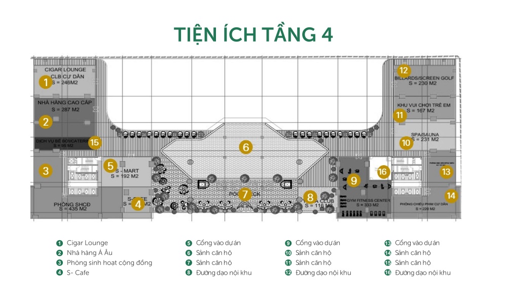 Thiết kế tầng 4 tại dự án căn hộ Sunshine Horizon Quận 4