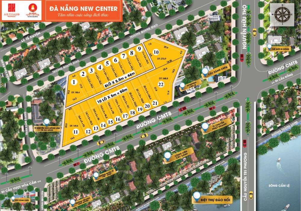Mặt bằng phân lô dự án đất nền Đà Nẵng New Center