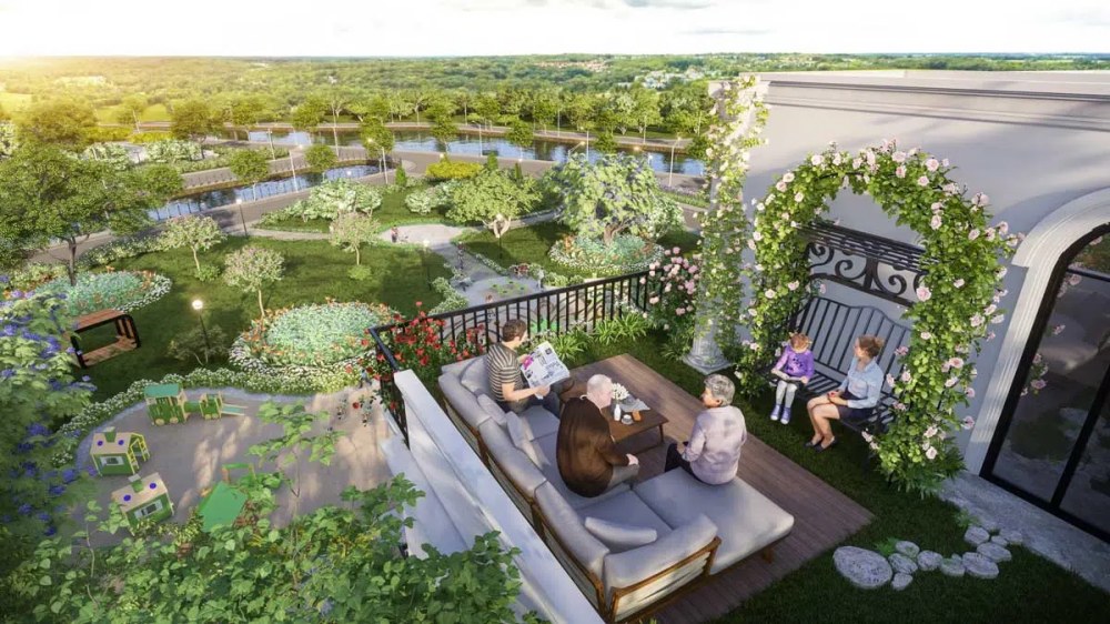 Không giang sống hiện đại và xanh mát, đáp ứng mọi nhu cầu sống xanh của cư dân