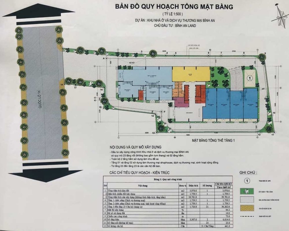 Mặt bằng tổng thể dự án căn hộ Bình An Tower Bình Dương