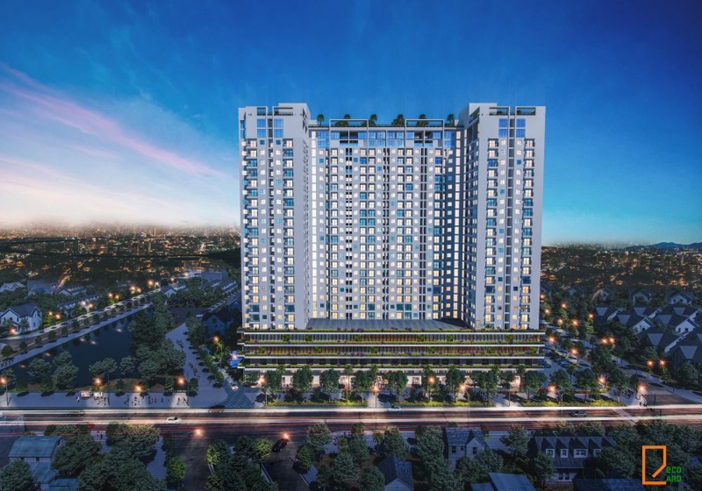 Phối cảnh dự án căn hộ chung cư EcoLife Riverside Bình Định vào ban đêm