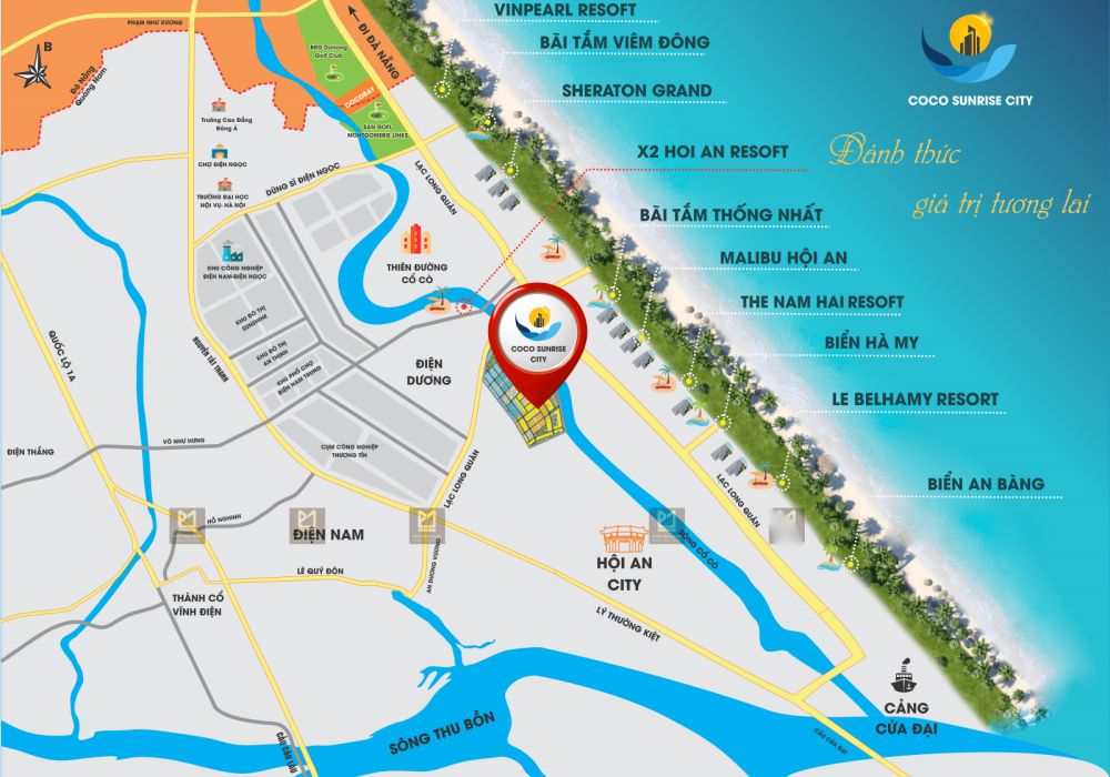 Vị trí dự án khu đô thị Coco Sunrise City Quảng Nam 