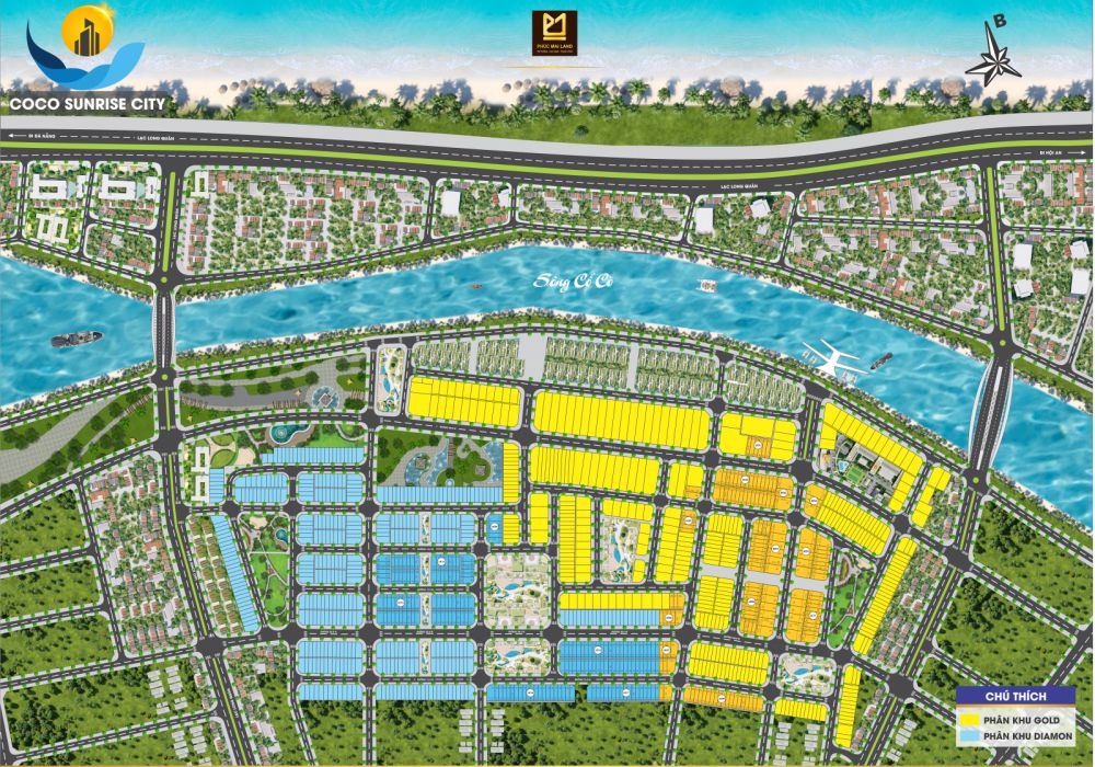 Mặt bằng dự án khu đô thị Coco Sunrise City Quảng Nam 