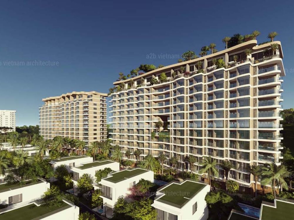 Phối cảnh cây xanh dự án căn hộ biệt thự Aria Vũng Tàu Hotel & Resort