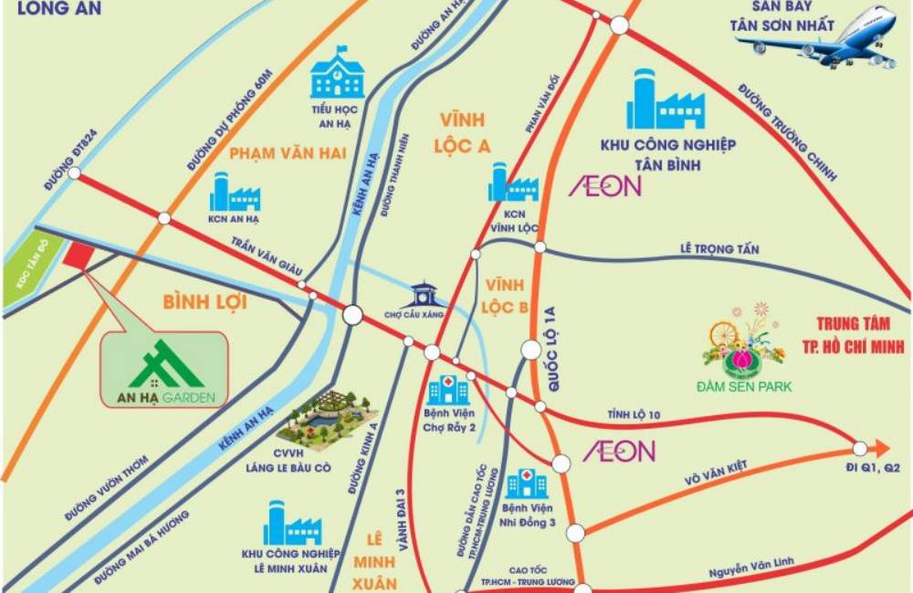 Vị trí dự án An Hạ Garden Bình Chánh