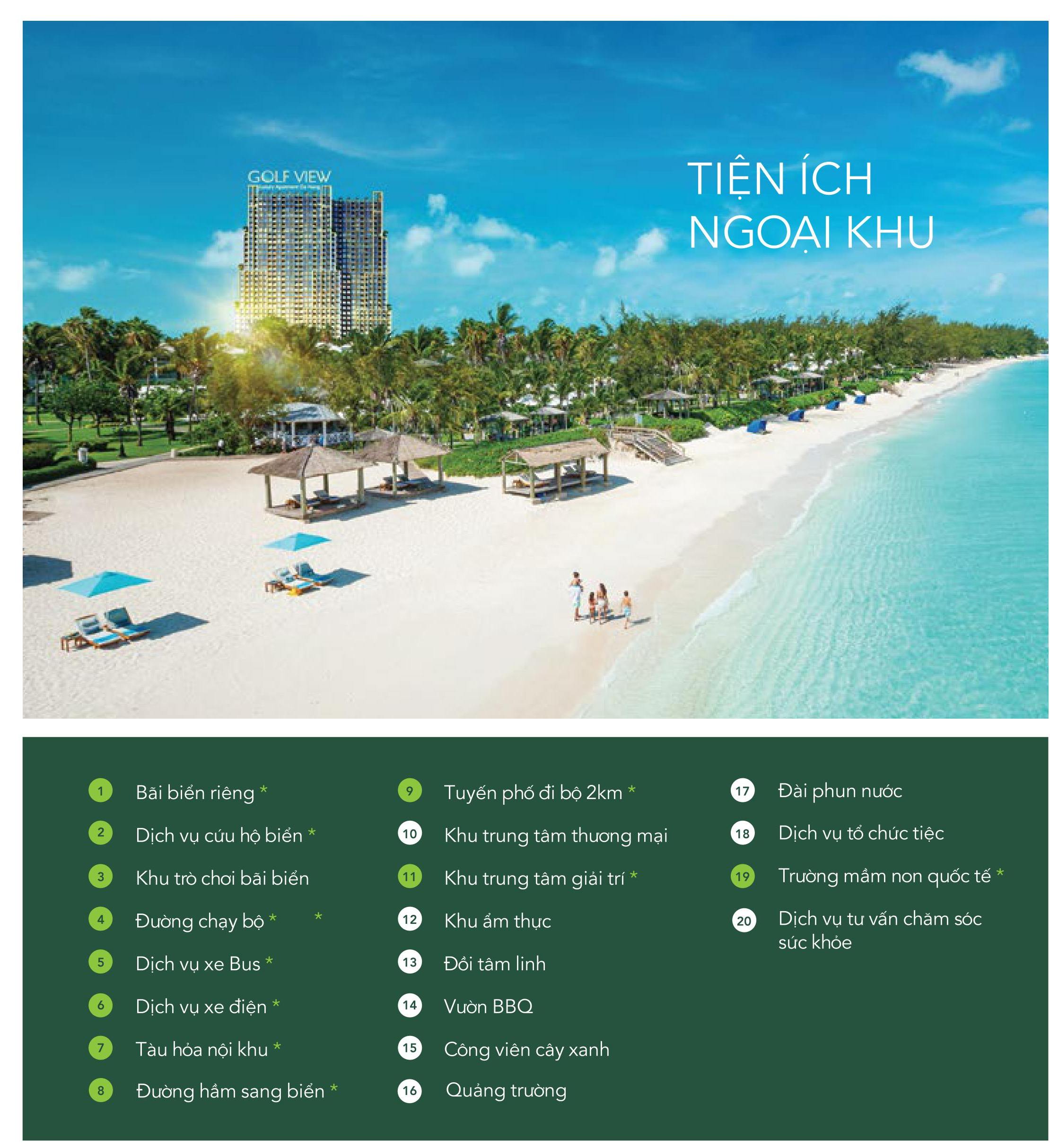 Tiện ích ngoại khu dự án Golf View Đà Nẵng