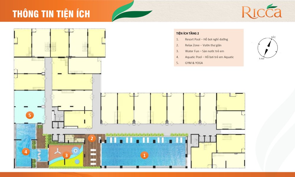 Tiện tích tầng 2 dự án căn hộ chung cư Ricca Quận 9