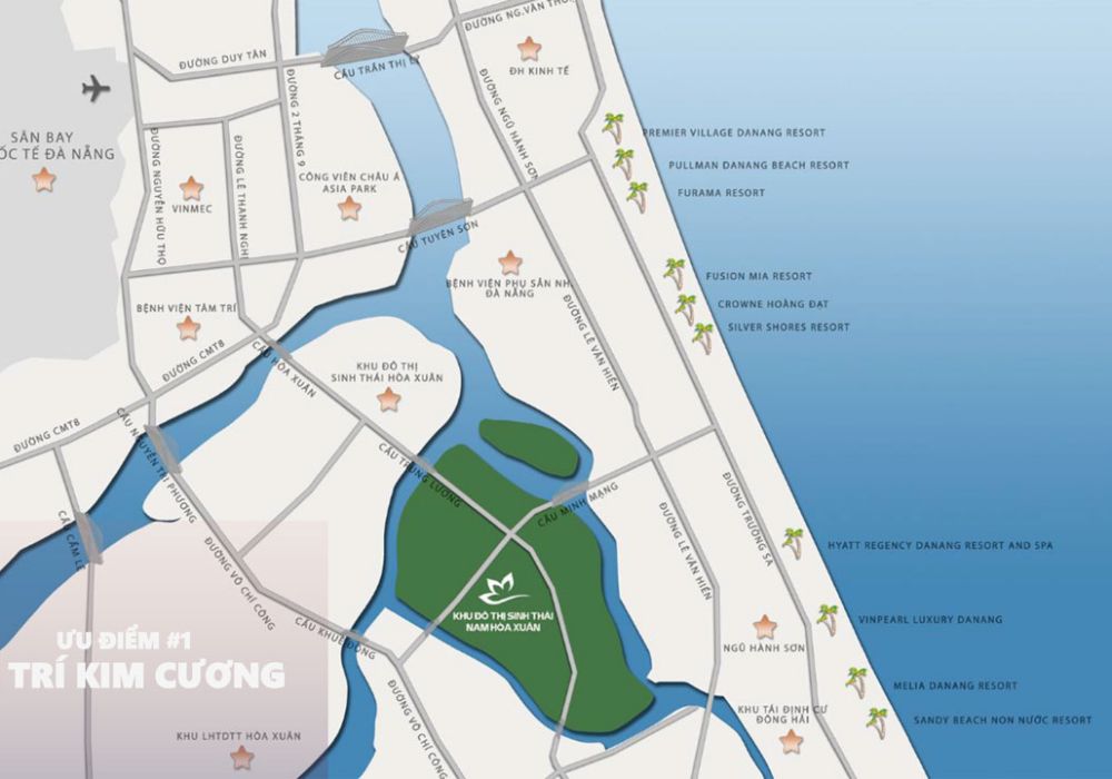 Vị trí dự án Sun Grand City Nam Hòa Xuân Đà Nẵng