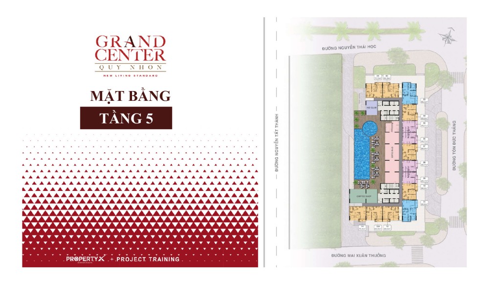 Mặt bằng tầng 5 căn hộ Grand Center Quy Nhơn