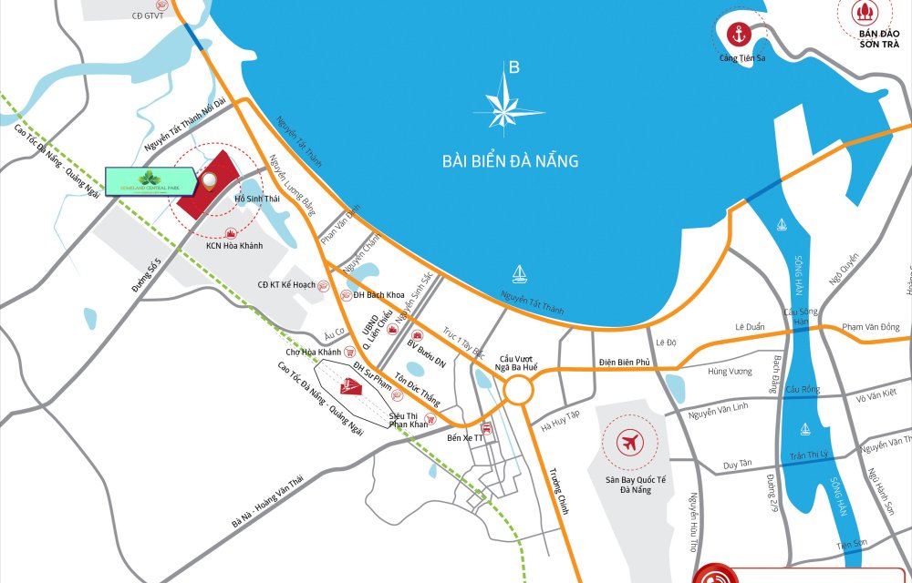 Vị trí dự án khu đô thị Homeland Central Park Đà Nẵng