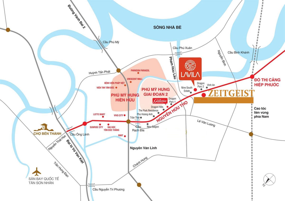 Vị trí tiềm năng của dự án khu đô thị ZeitGeist Nhà Bè 