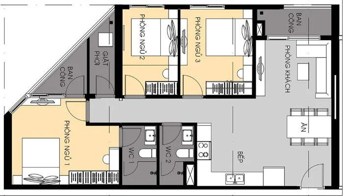 thiết kế căn hộ 91.8 m2