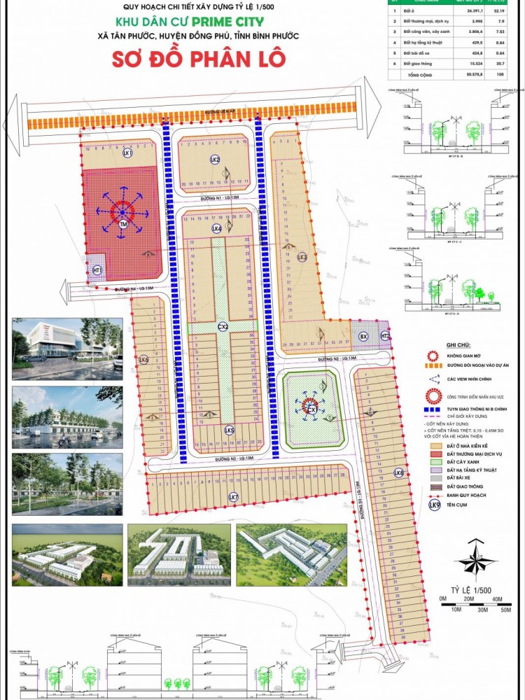 Sơ đô phân lô chi tiết dự án Prime City Bình Phước
