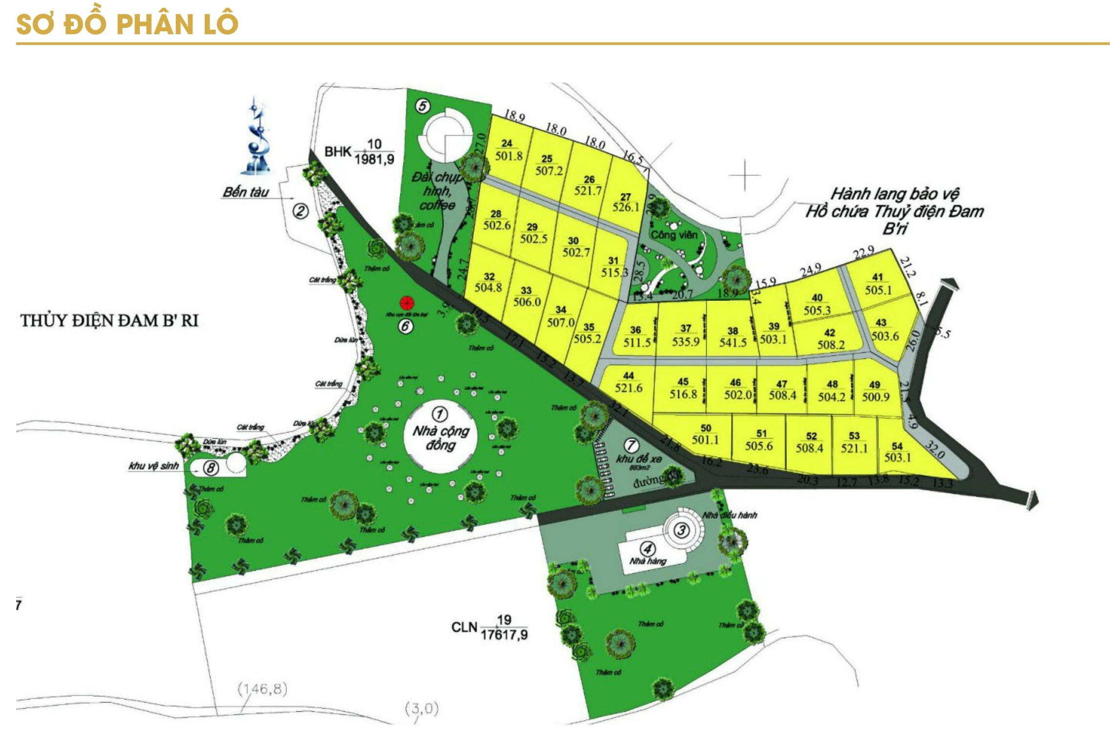 Mặt bằng phân lô đất nền Amavi Farm Bảo Lộc