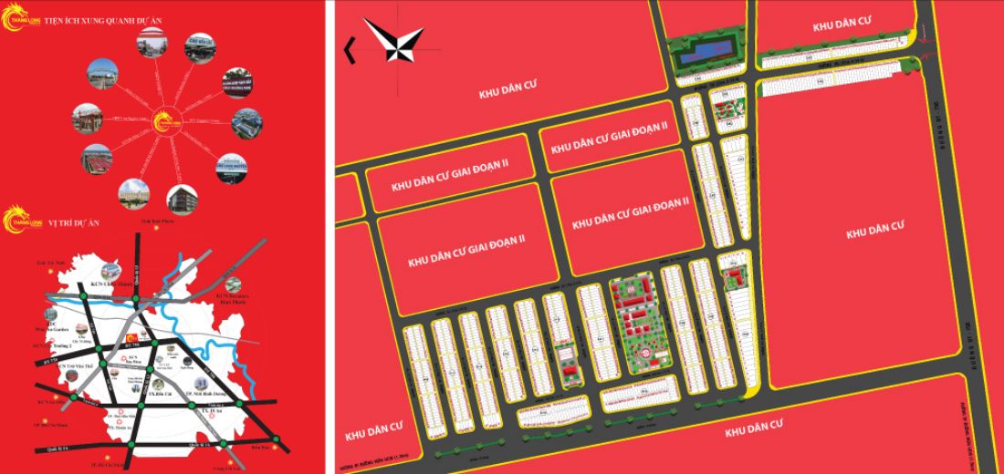 Mặt bằng dự án Thăng Long Residence Bàu Bàng Bình Dương