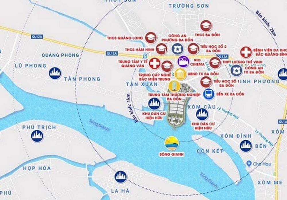 Vị trí dự án Ba Đồn Euro Village Quảng Bình trên Google Map