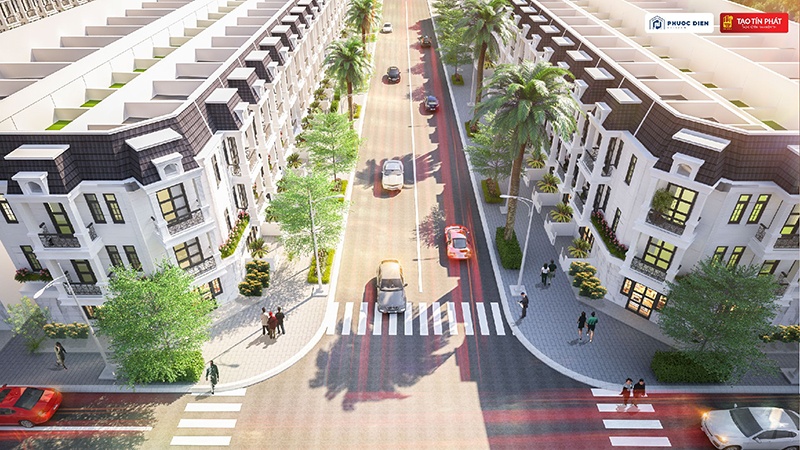 Trục đường chính dự án nhà phố Phước Điền Citizen Tân Uyên