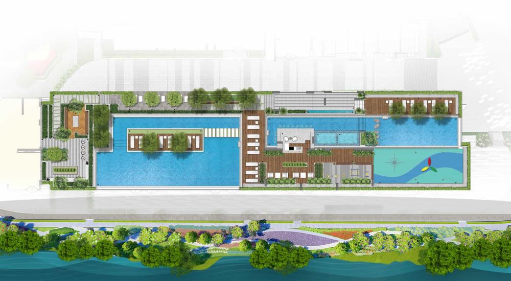 Thiết kế tầng 3 của căn hộ ven sông D’Lusso Quận 2