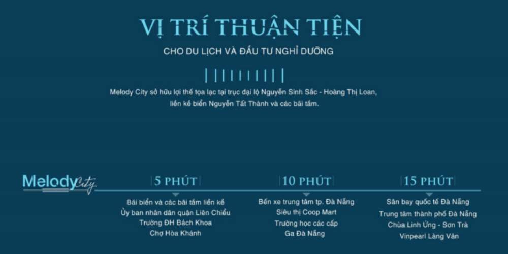 Vị trí dự án nhà phố Melody City Đà Nẵng rất thuận lợi