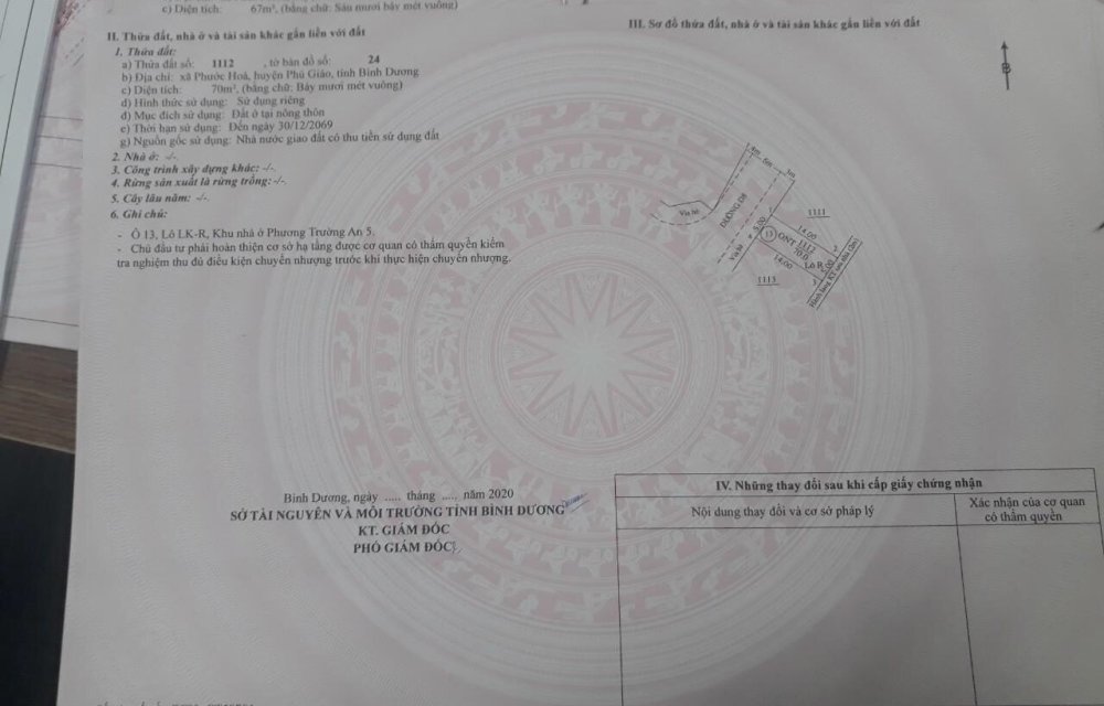 Hình ảnh sổ đỏ từng nền tại dự án Phương Trường An 5