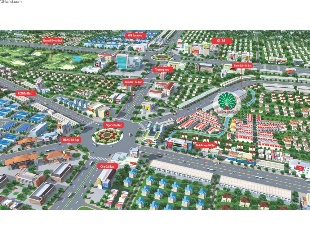 Phối cảnh dự án đất nền Châu Đức Green Pearl Bà Rịa