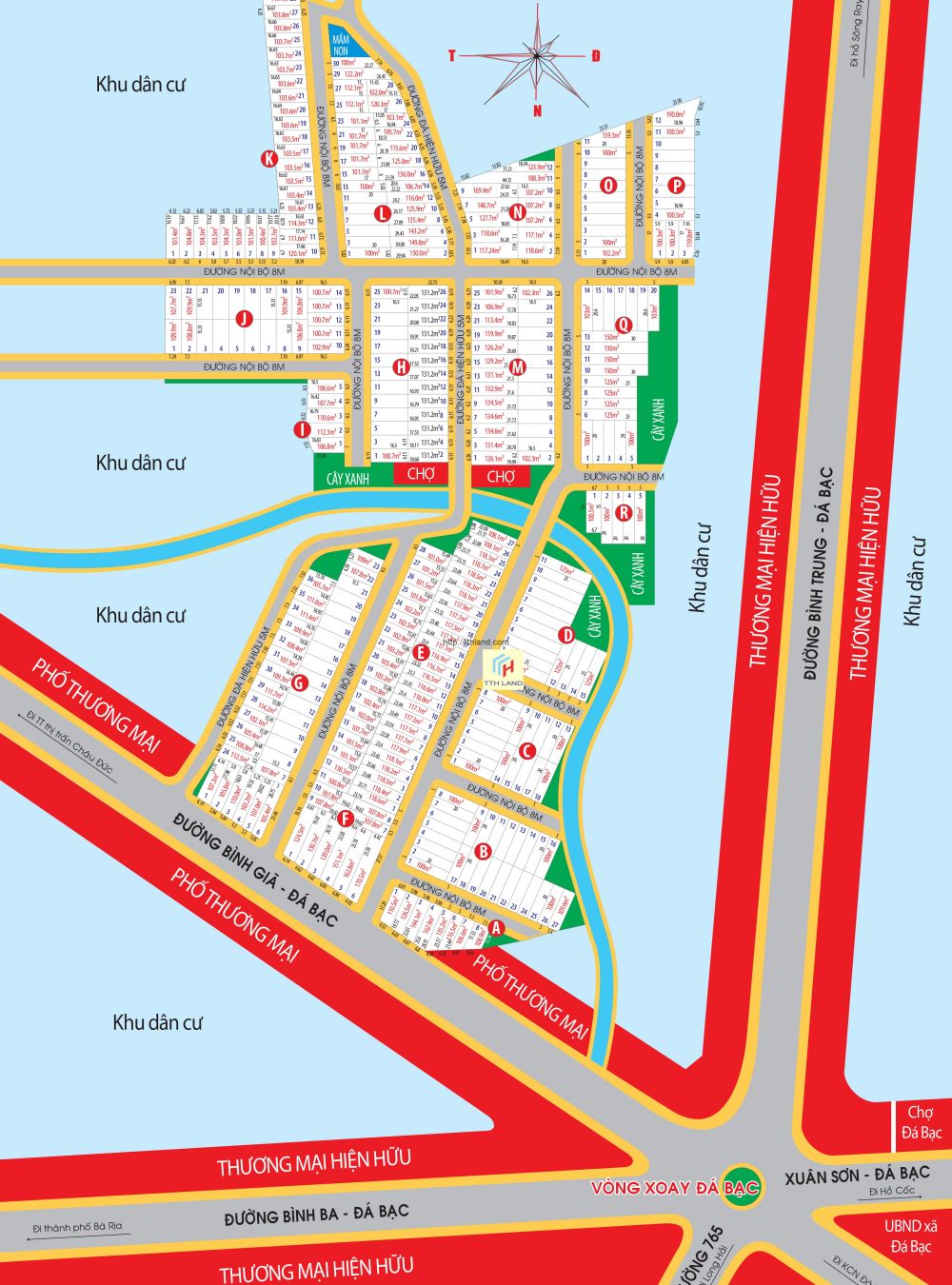 Mặt bằng dự án đất nền Châu Đức Green Pearl Bà Rịa