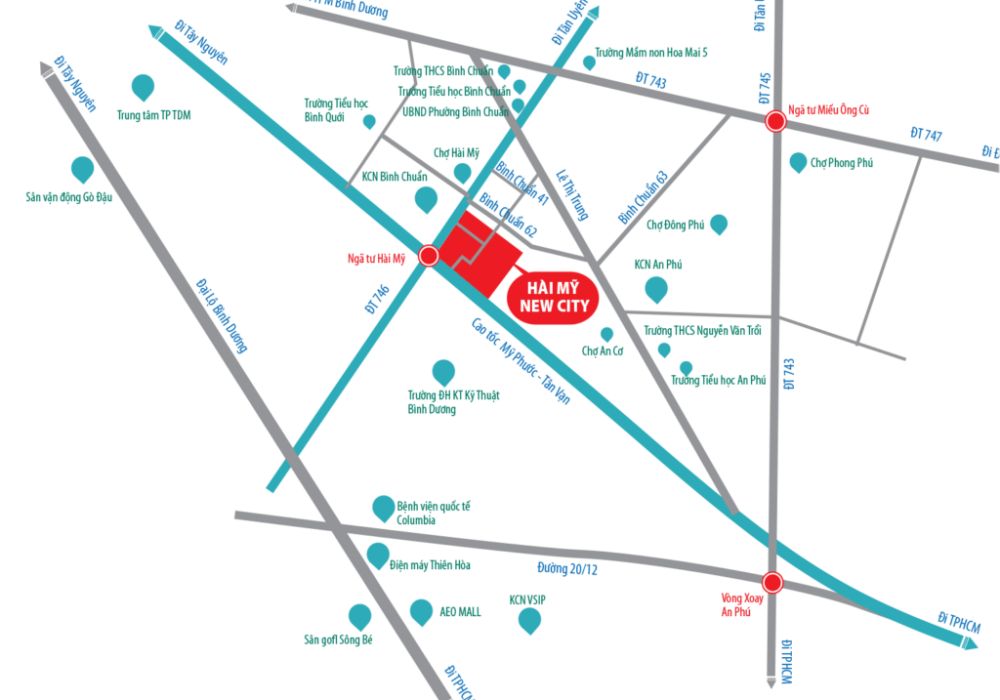 Vị trí dự án Hài Mỹ New City Bình Dương